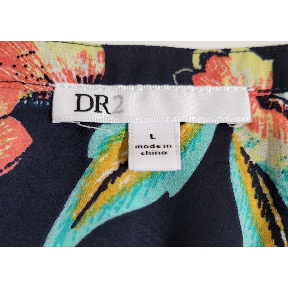 DR2 Womens Blouse Size L Sleeveless Floral V-Neck Tank Top Lightweight 1458 - Picture 4 of 6